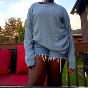 Baby blue oversized long sleeve shirt